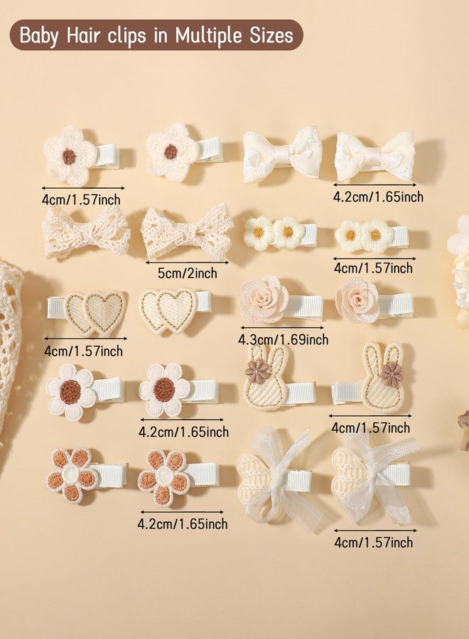 Jollybows 20Pcs Baby Bow Clips Toddler Hair Clips Baby Girl Hair Clips Fully Covered Barrettes Bows, Hearts, Flowers, Bunnies Clips for Hair Accessories for Babies and Kids - Image 3